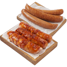 Weidenaar stamppotworst of saucijs met gerookt spek